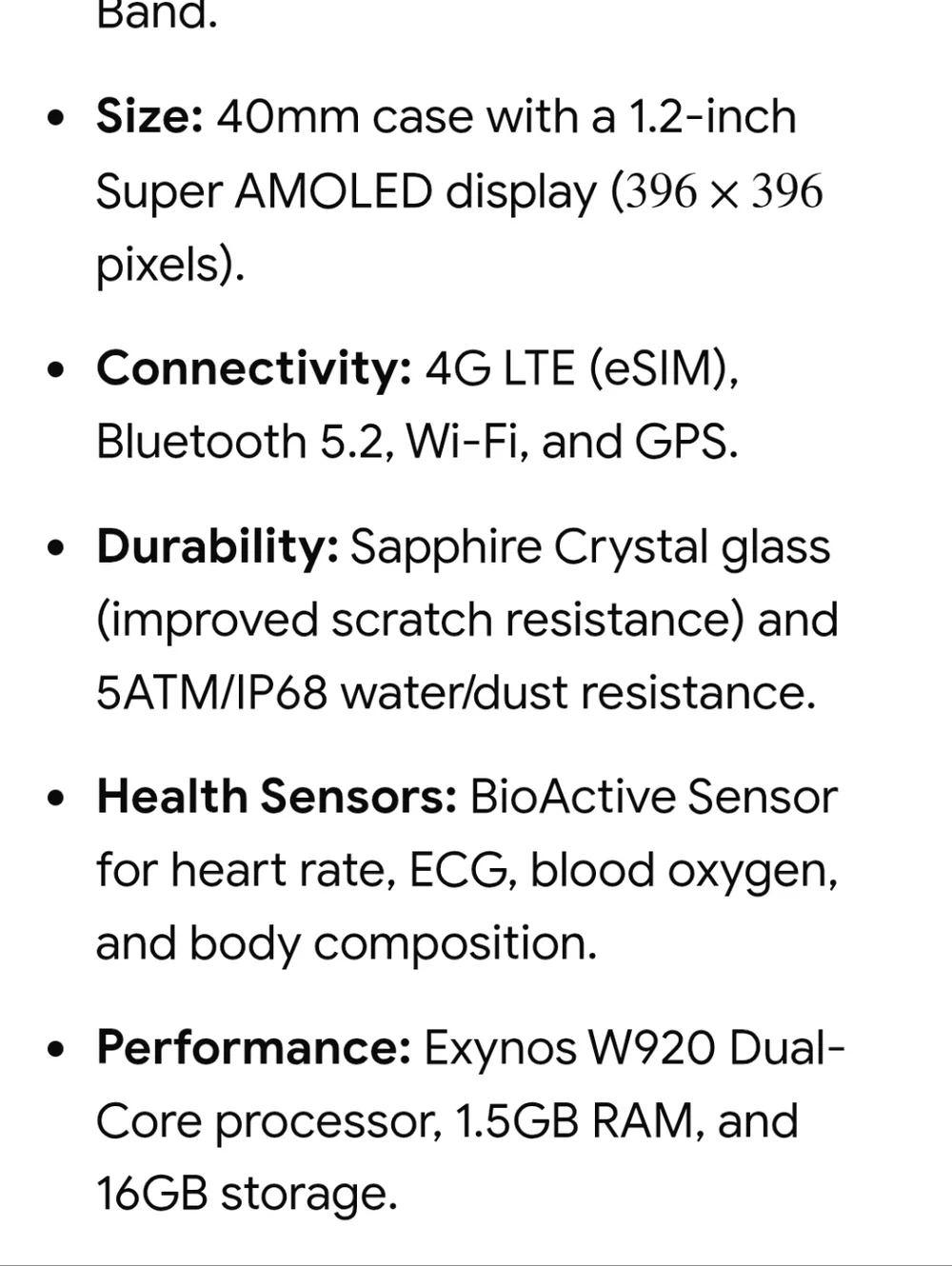 Samsung Galaxy 5 Rose Gold Smartwatch with Blush Strap LTE, 40mm